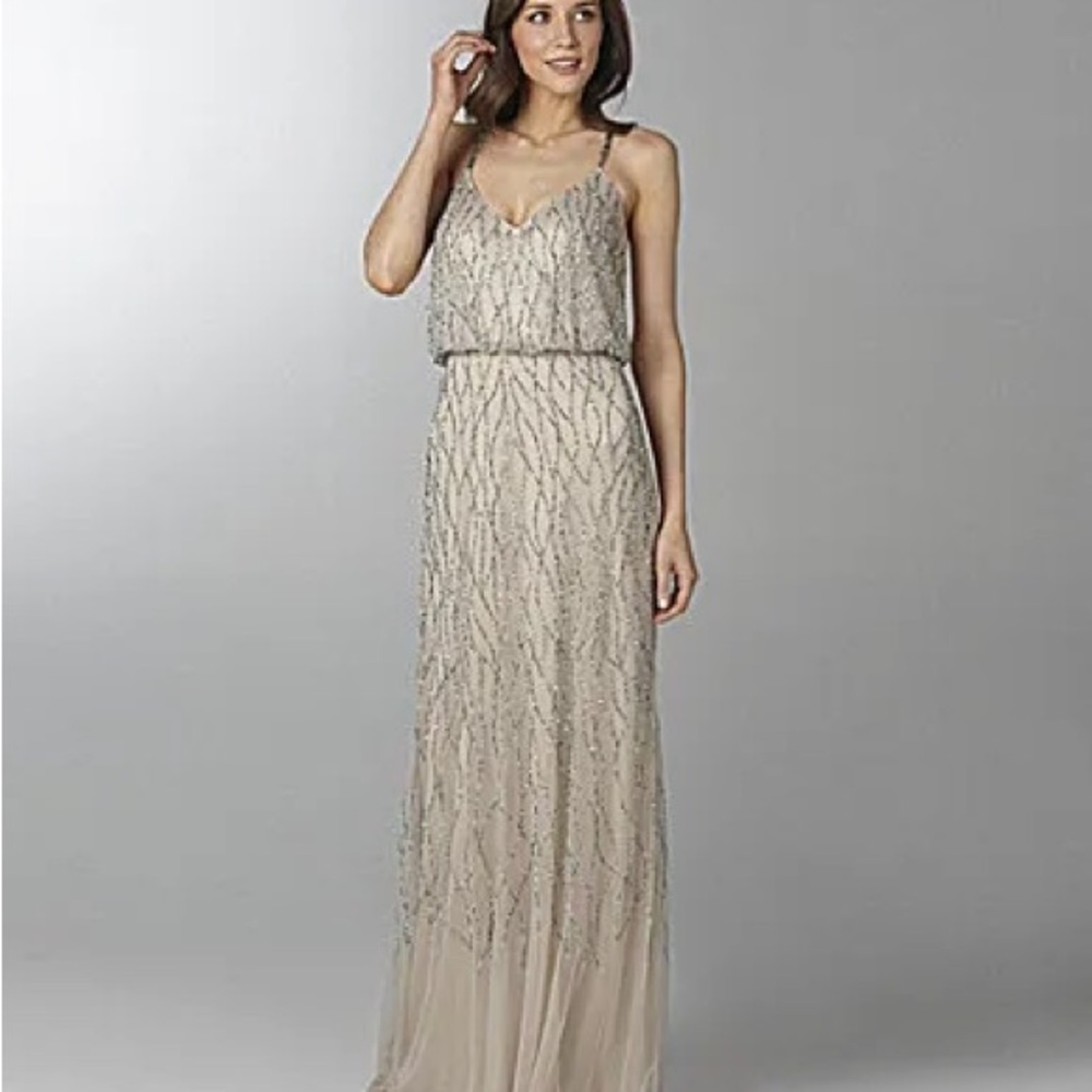 Adrianna Papell Champagne Formal Dress